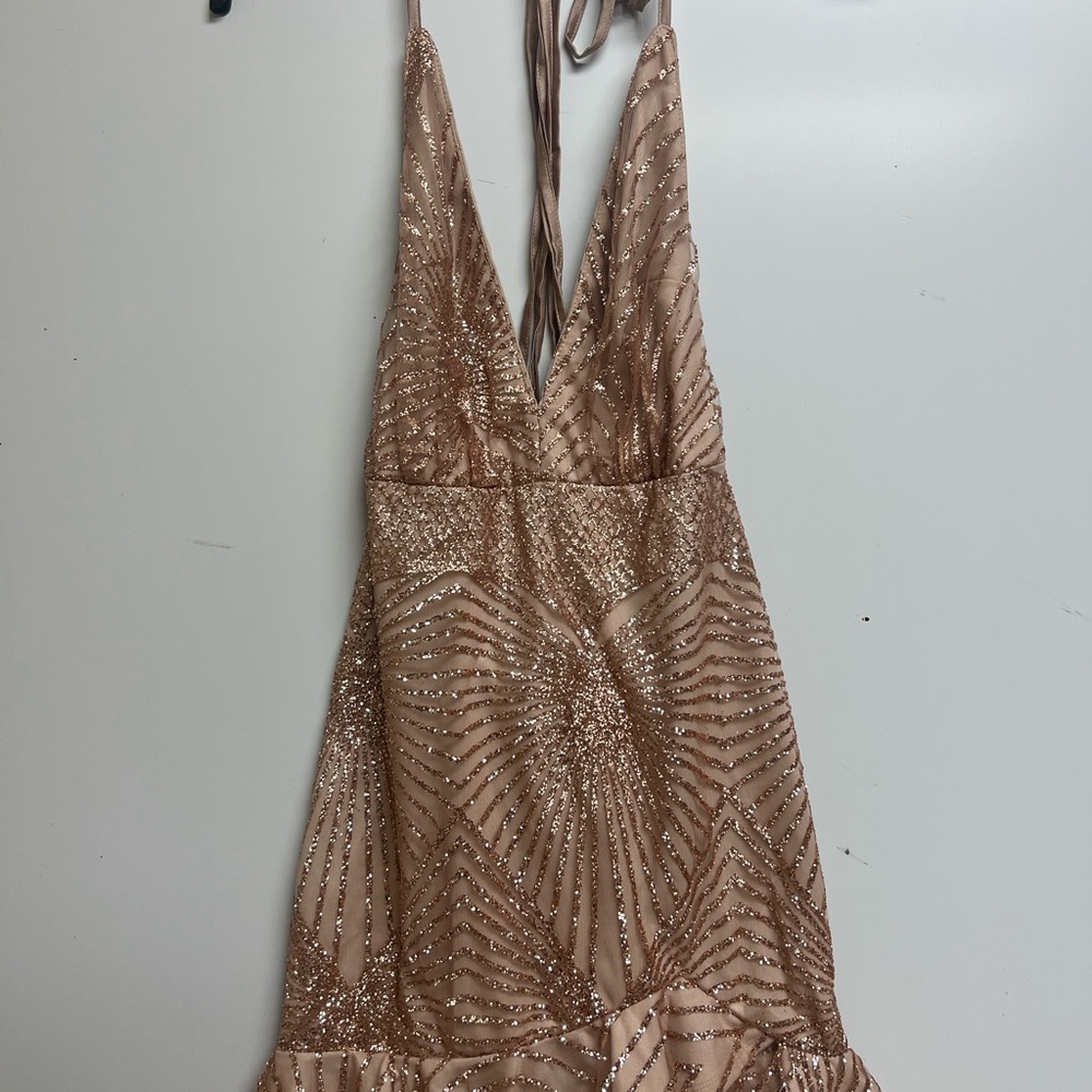 Hello Molly Gold Backless Dress
